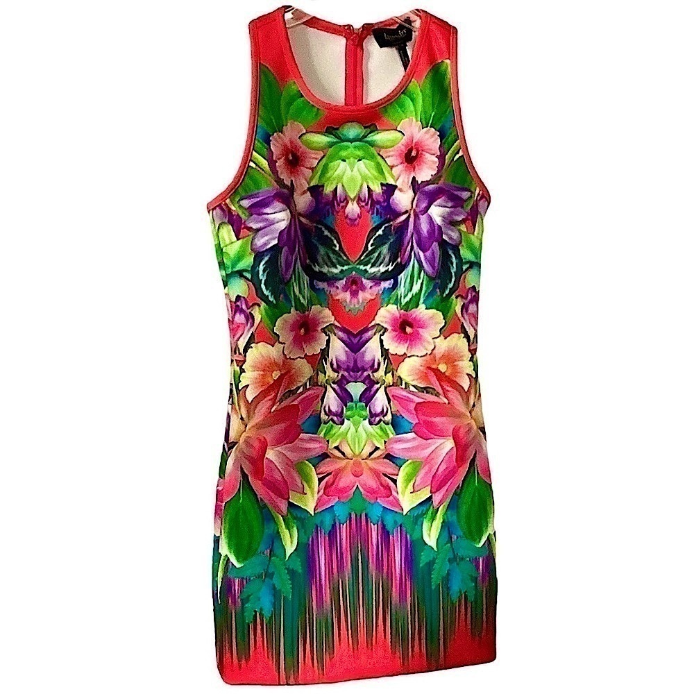 Laundry By Shelli Segal LA Scuba Dress Sleeveless Razorback Colorful Size Small